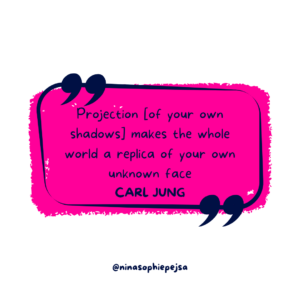 Projection makes the whole world a replica of your own unknown face - Quote by Carl Jung